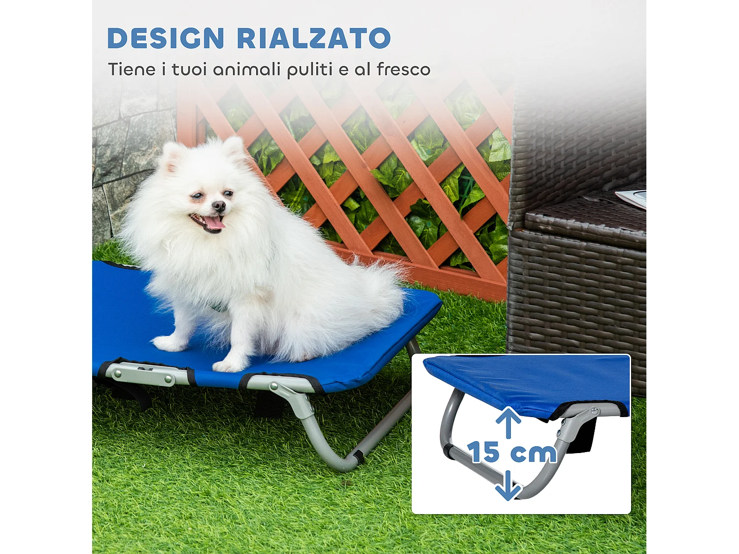 Cuccia per cani pieghevole lettino per cani taglia piccola 10kg blu