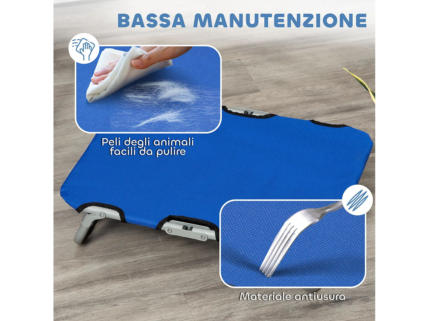 Cuccia per cani pieghevole lettino per cani taglia piccola 10kg blu