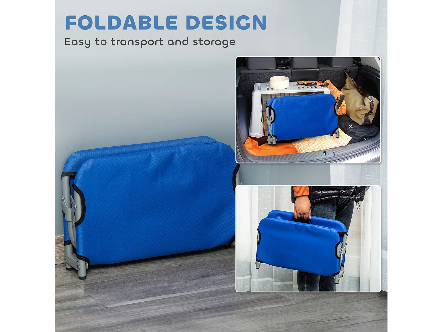 Cuccia per cani pieghevole lettino per cani taglia piccola 10kg blu