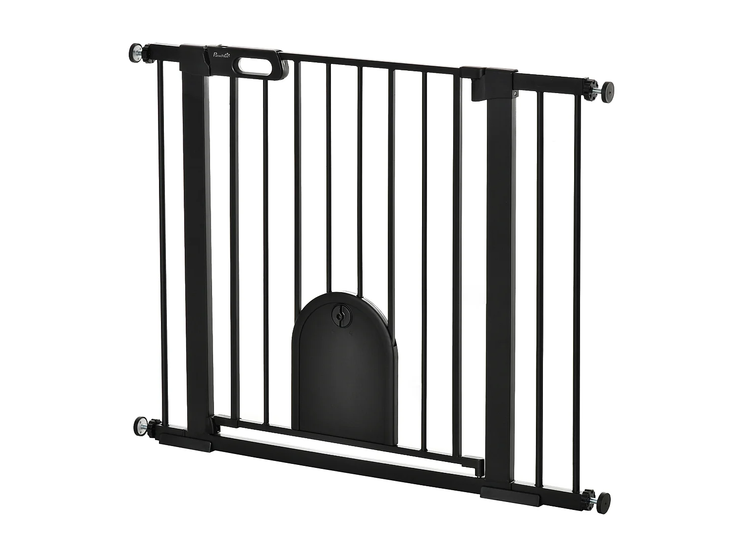 Cancellino cani 75-103cm con porta piccola e chiusura automatica nero