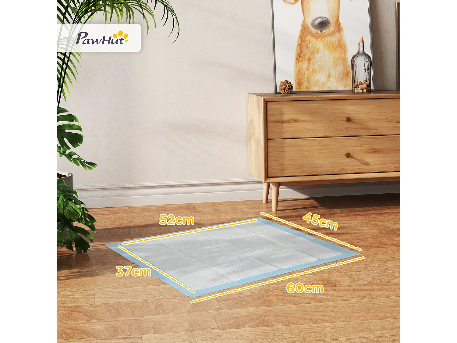 Set 100 tappetini igienici per cani a 6 strati 45x60 cm blu e bianco