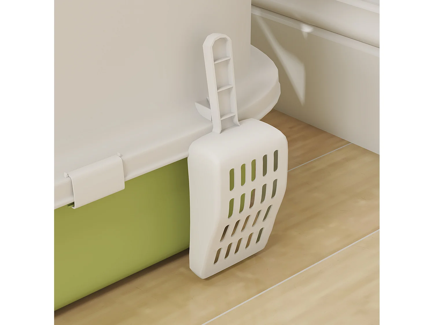 Lettiera per gatti chiusa con 2 porte, vassoio e deodorante verde