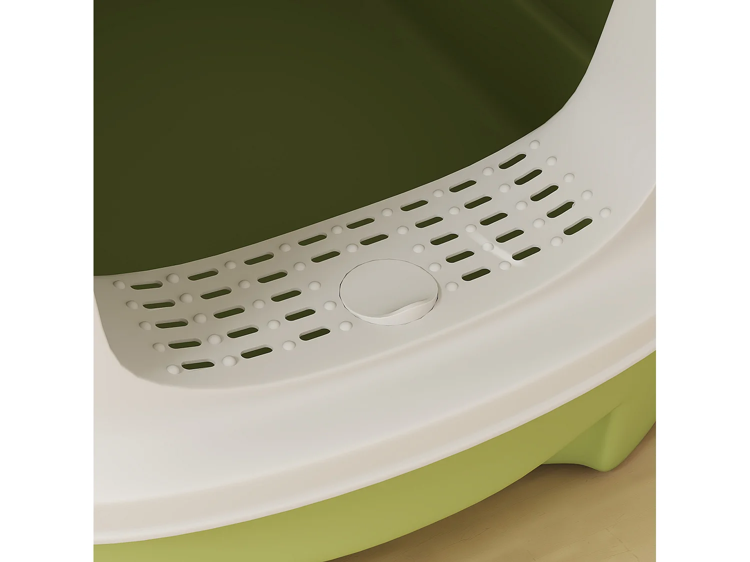 Lettiera per gatti chiusa con 2 porte, vassoio e deodorante verde