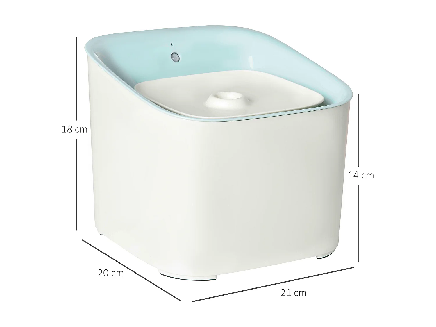 Fontanella per gatti e cani da 3l filtro luce led sensore di movimento