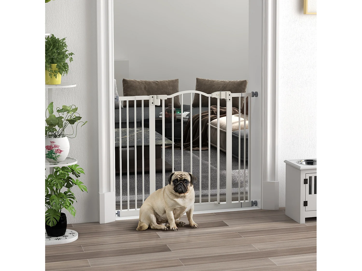 Cancellino per cani estensibile e regolabile 74-100 cm bianco