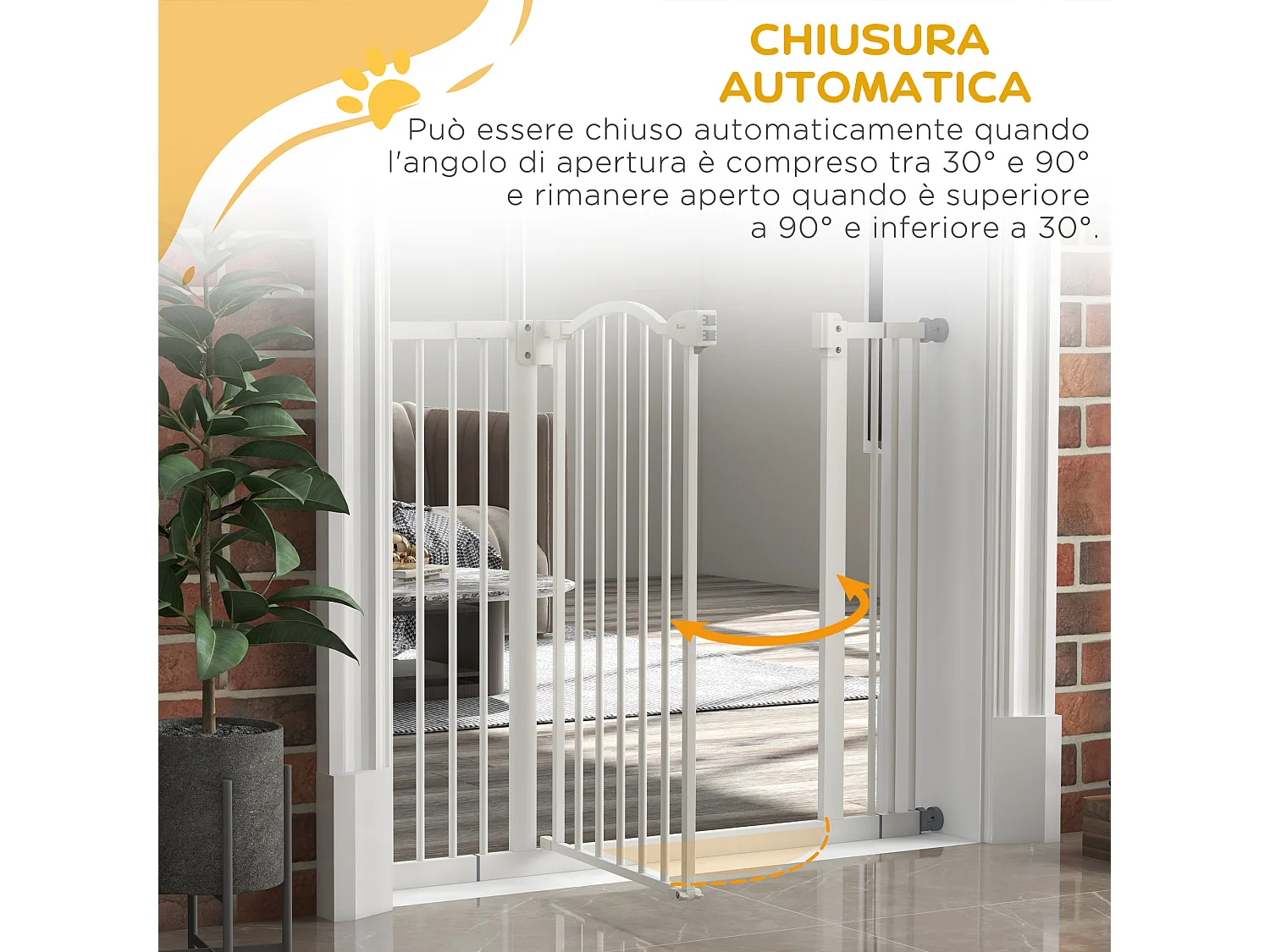 Cancellino per cani estensibile e regolabile 74-100 cm bianco