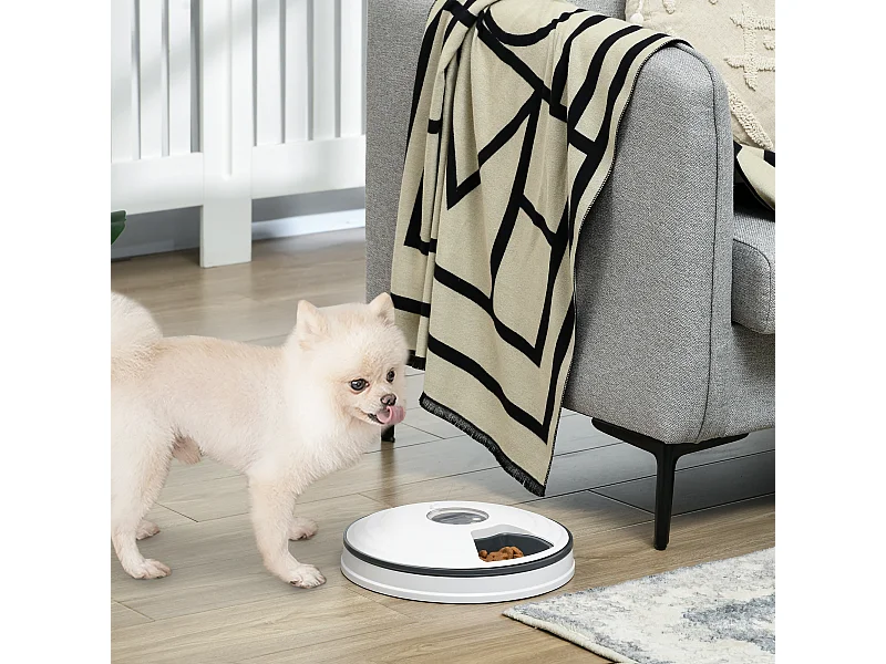 Distributore automatico cibo cani e gatti 6 ciotole con timer display led