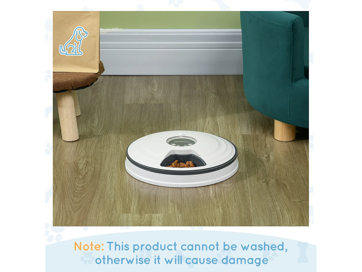 Distributore automatico cibo cani e gatti 6 ciotole con timer display led