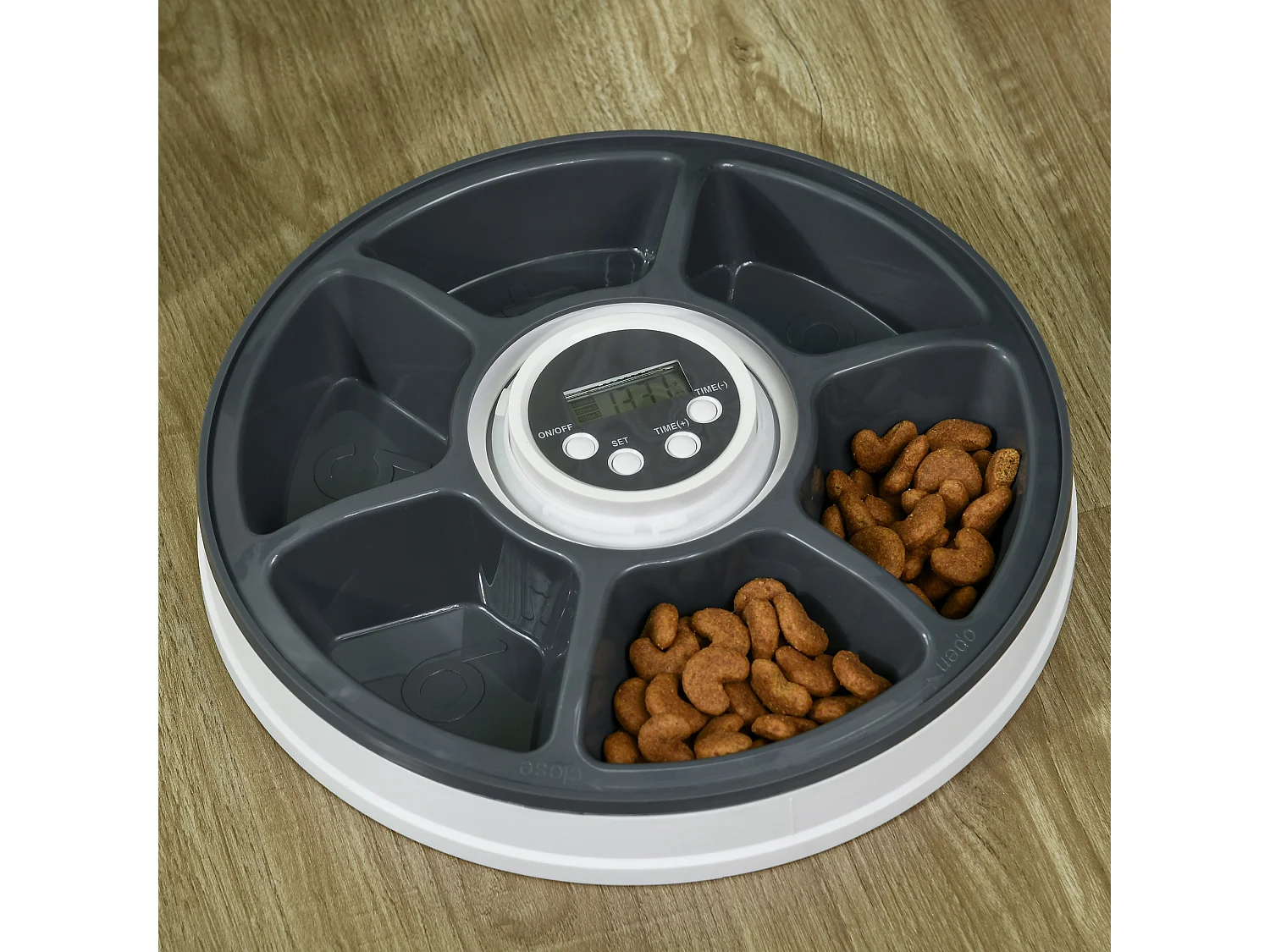 Distributore automatico cibo cani e gatti 6 ciotole con timer display led