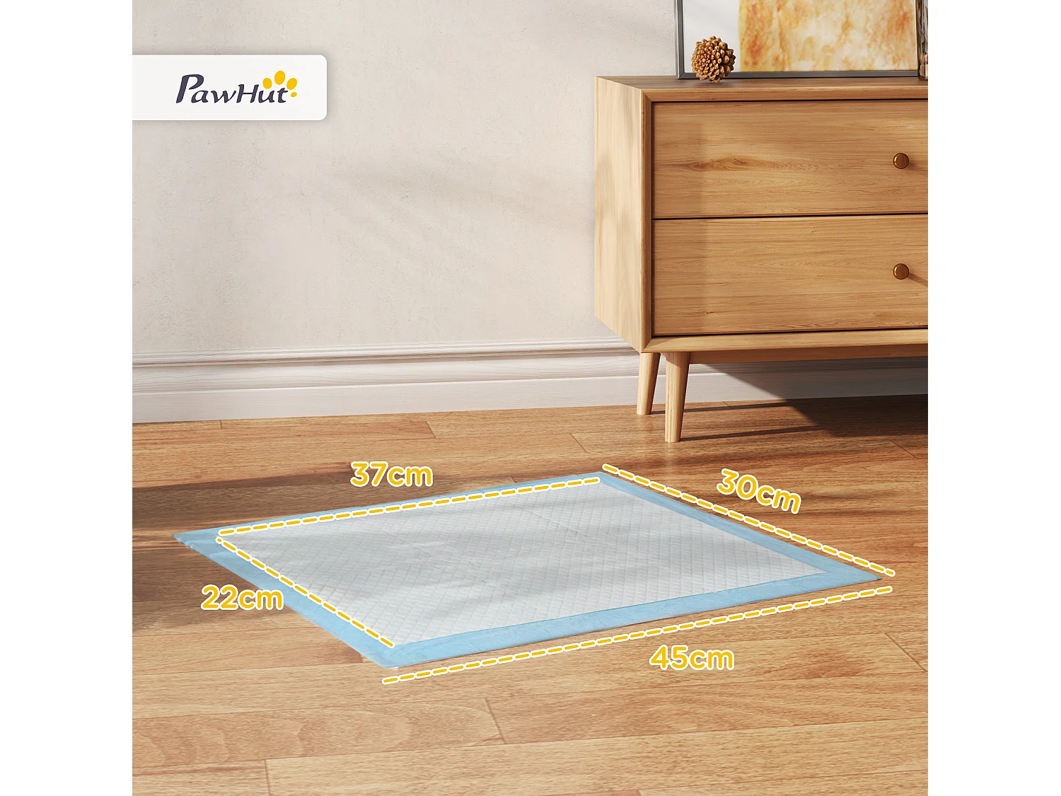 Set 100 tappetini igienici per cani a 6 strati 45x30 cm blu e bianco