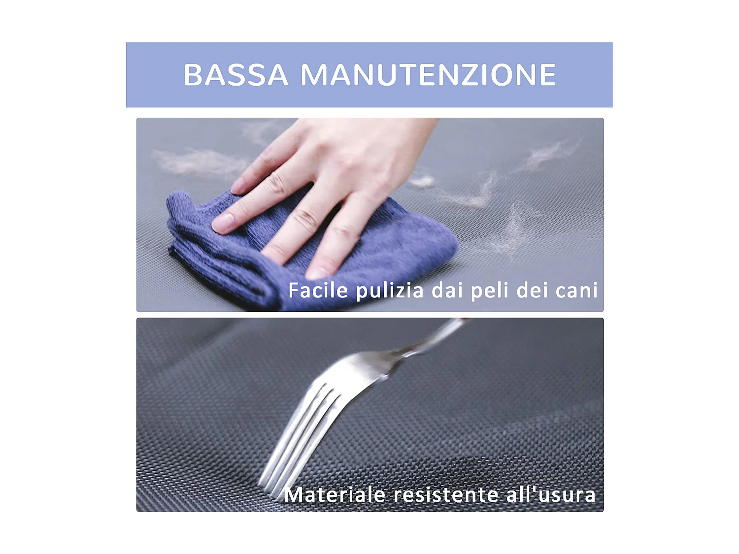 Letto rialzato per cani fino 30kg, campeggio, impermeabile - 91.5x76.2x18 cm