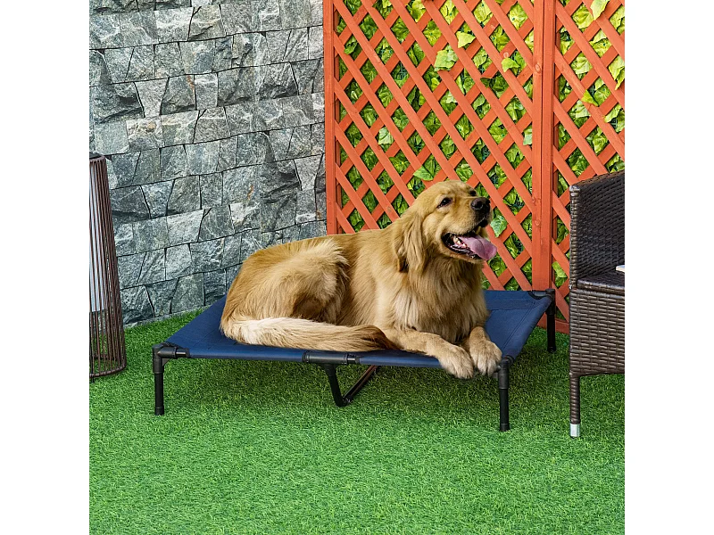 Letto rialzato per cani fino 30kg, campeggio, impermeabile - 91.5x76.2x18 cm