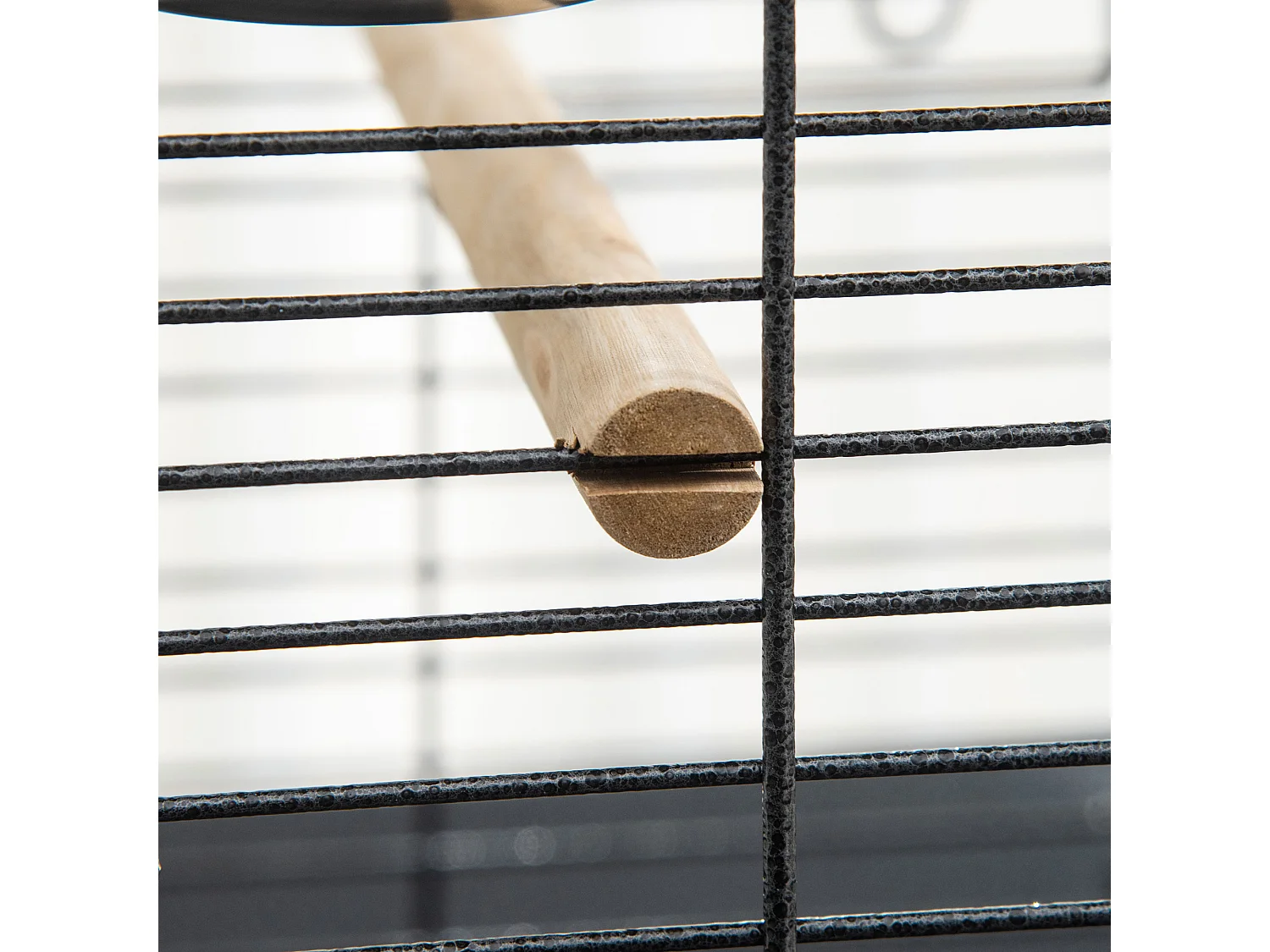 Gabbia per pappagallini in acciaio con 2 posatoi e ingressi multipli