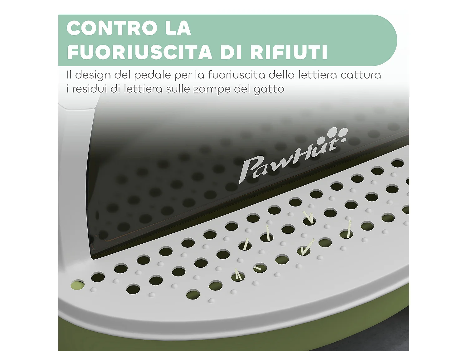 Lettiera per gatti chiusa con vassoio estraibile e paletta multicolore