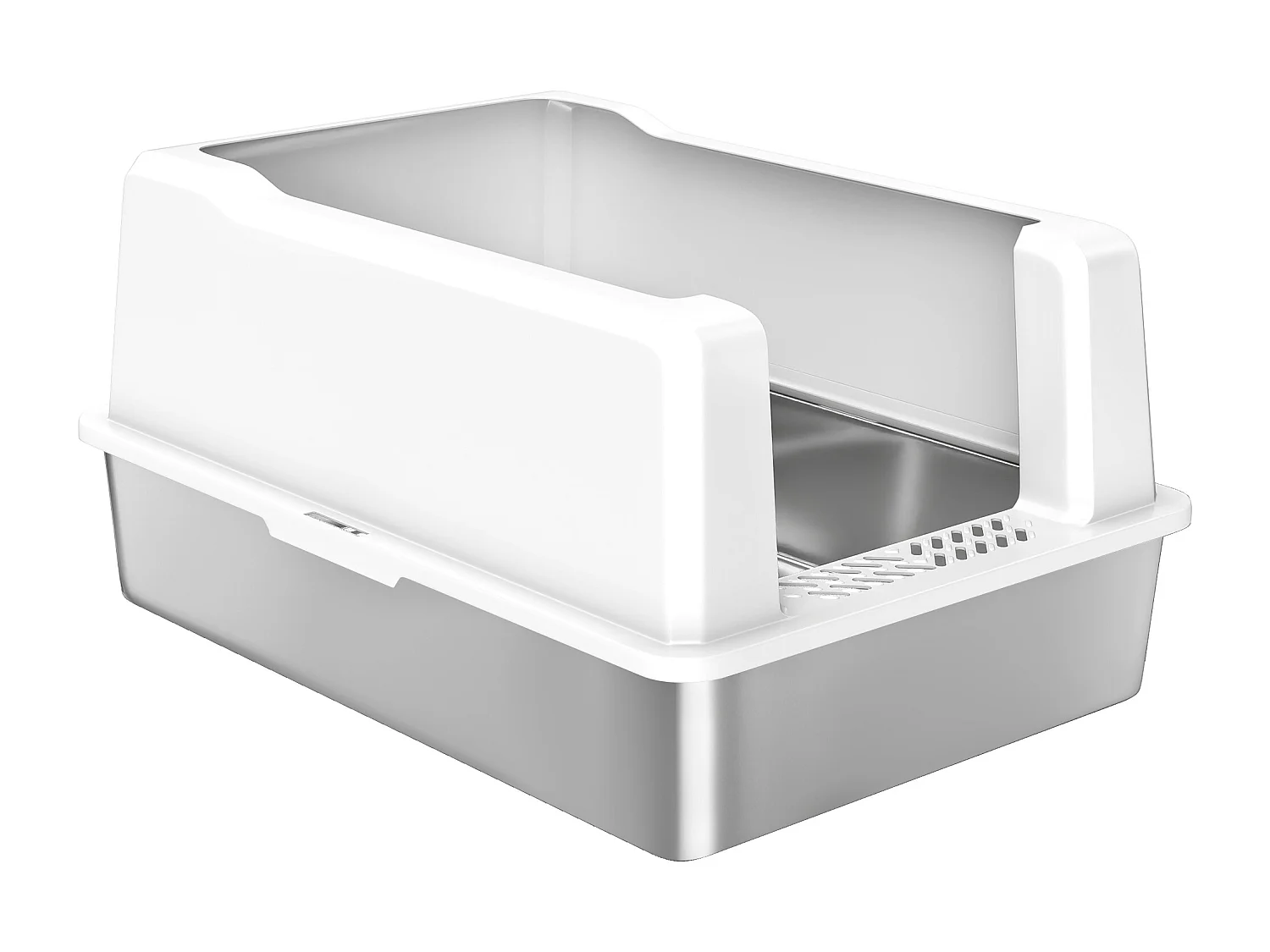 Lettiera per gatti impermeabile con vassoio e paletta bianco