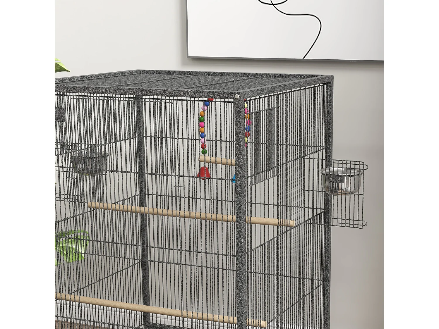 Gabbia per uccelli a 5 porte con posatoi altalena e vassoio estraibile