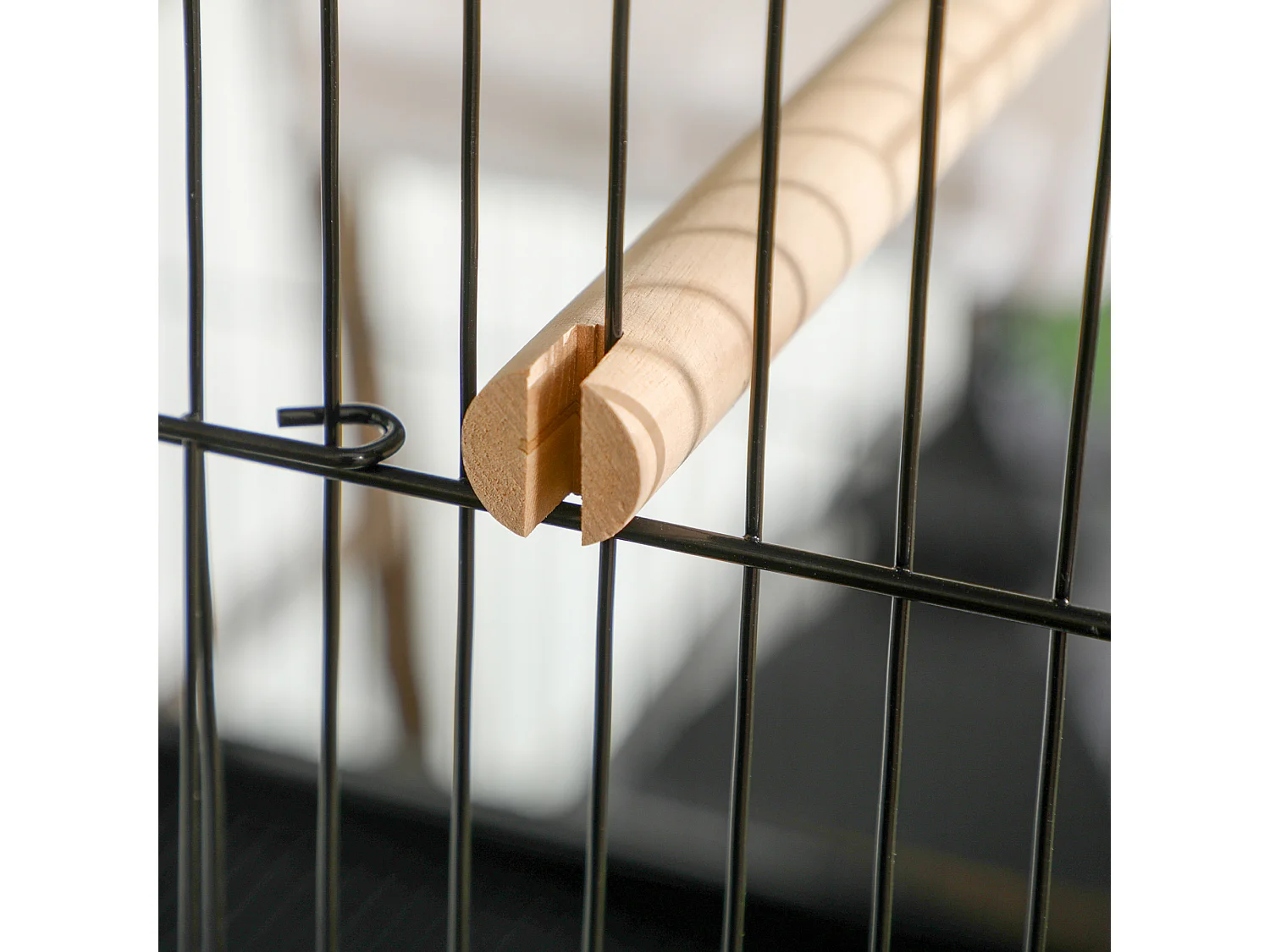 Gabbia voliera per uccelli 2 in 1 con ruote e vassoi estraibili nero