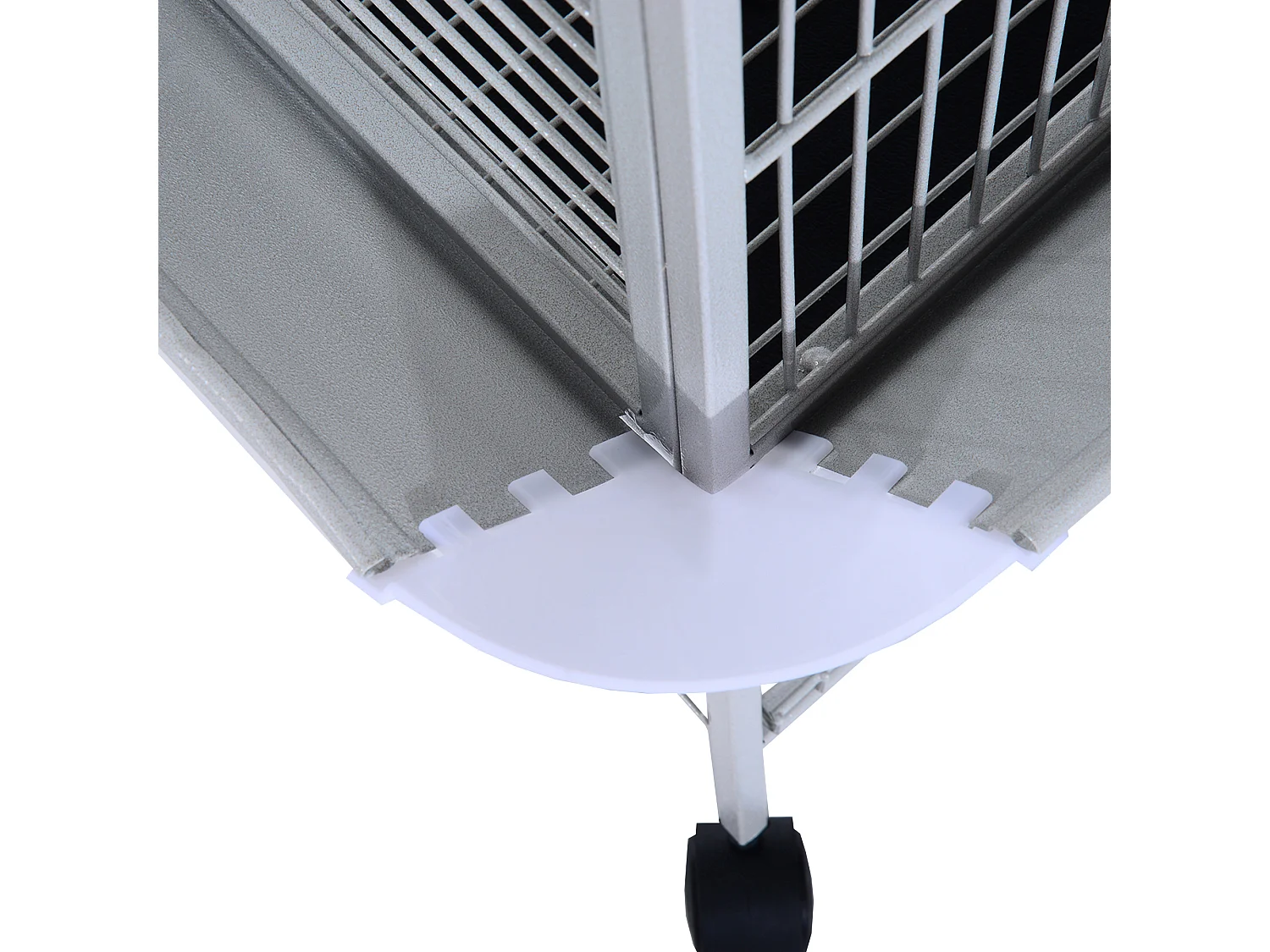 Voliera per uccelli con ruote altezza 161cm vaschette per cibo e trespoli