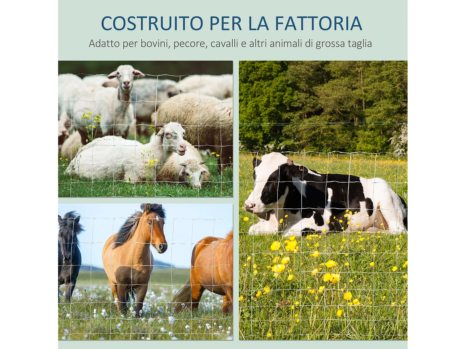 Rotolo di rete per recinzione metallica zincata da 26.1m altezza 1.2m