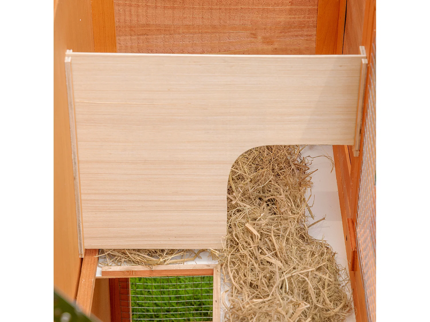 Conigliera da esterno in legno con casetta a 2 piani 122x48x100 cm