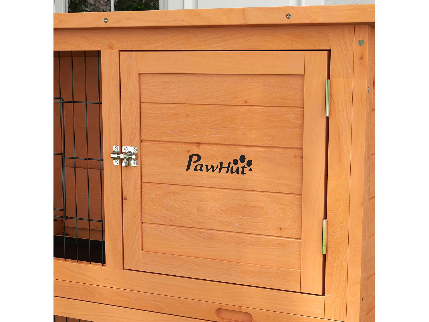 Conigliera da esterno 2 livelli in legno con casetta per 1-2 conigli