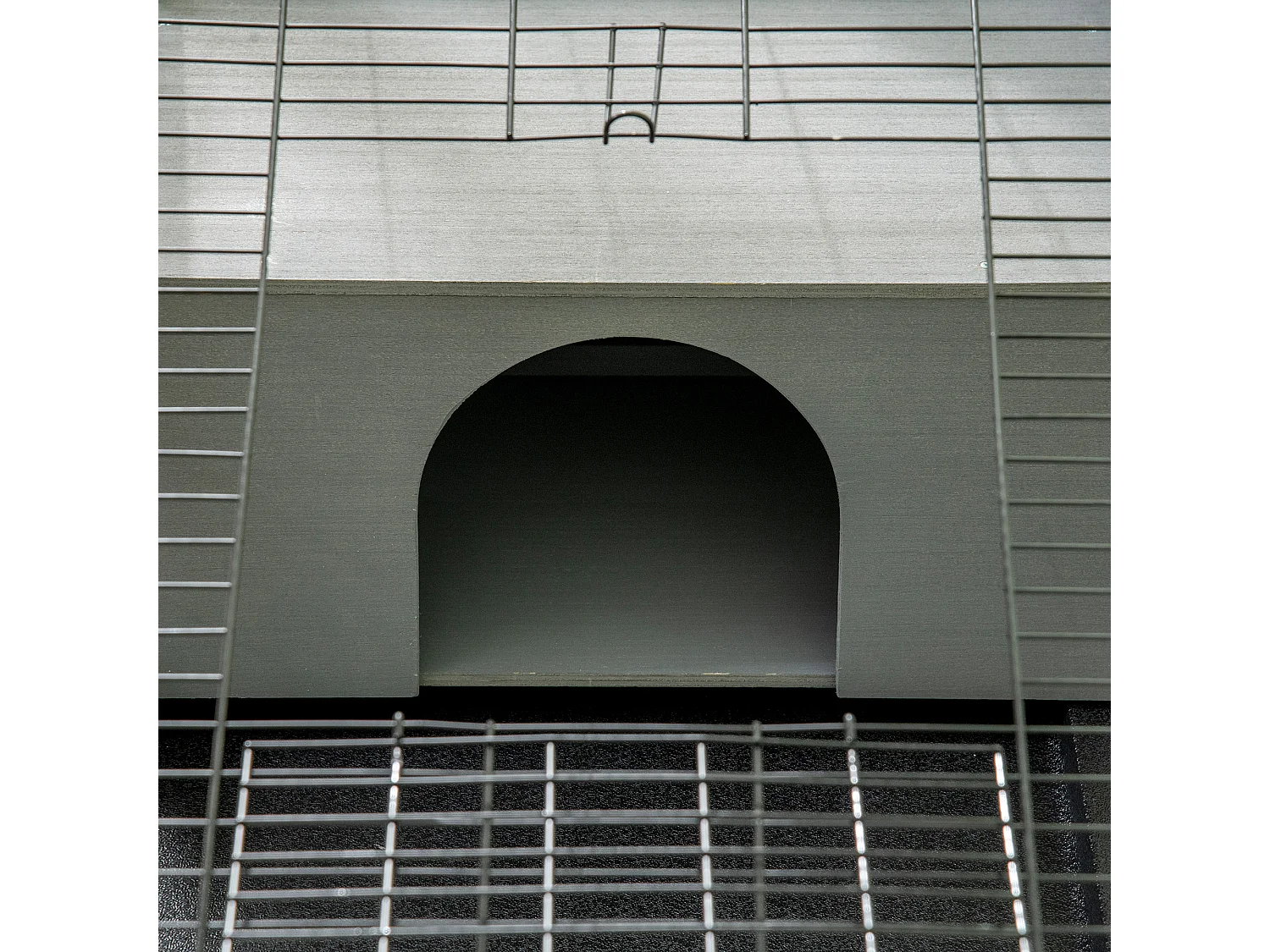 Conigliera in legno con casetta e area aperta per 1 coniglio 90x53x50cm