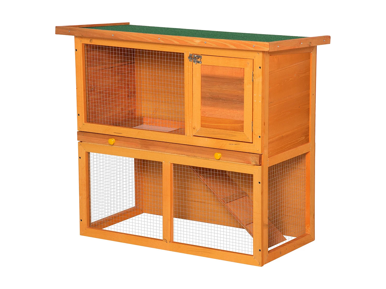 Conigliera gabbia da esterno in legno a 2 piani per conigli