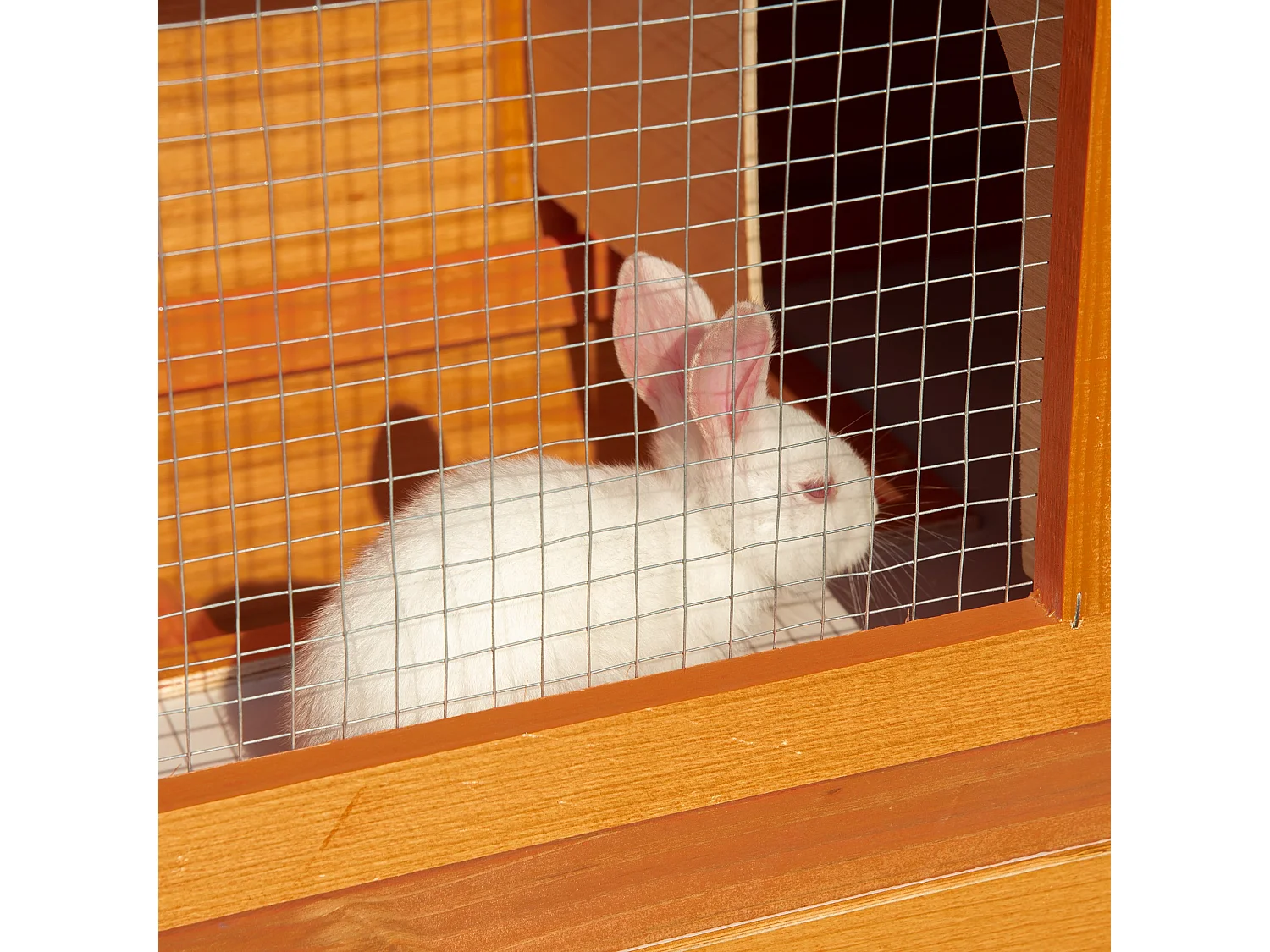 Conigliera gabbia da esterno in legno a 2 piani per conigli