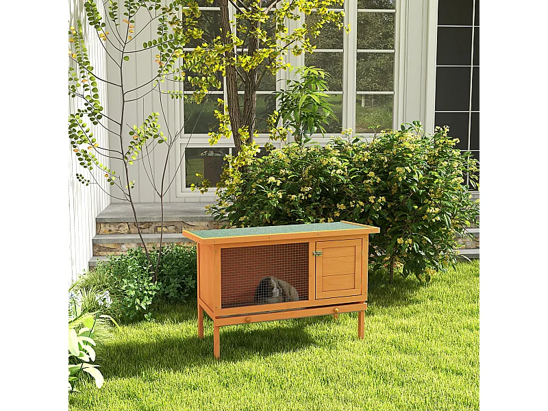 Conigliera gabbia in legno da esterno per conigli, porcellini d'india