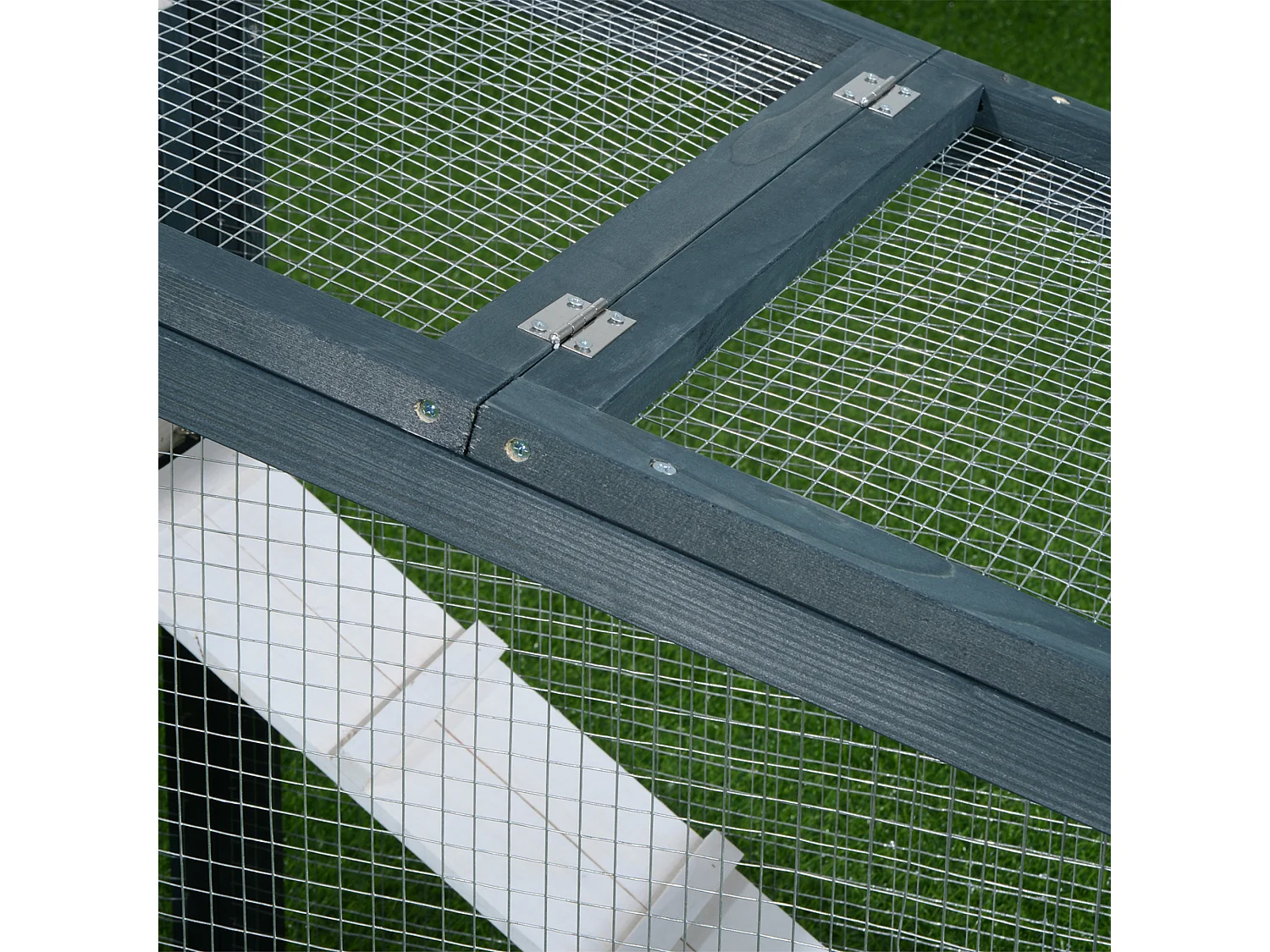 Gabbia per conigli e piccoli animali, legno di abete e doppia porta