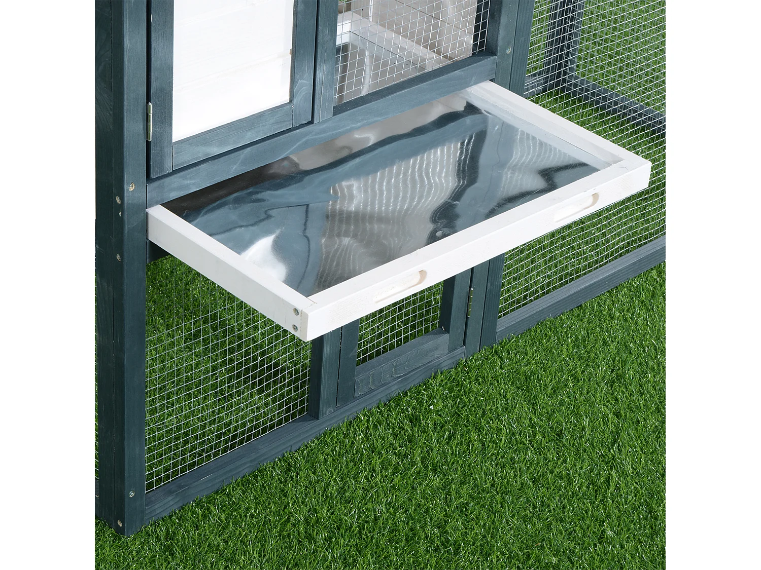 Gabbia per conigli e piccoli animali, legno di abete e doppia porta