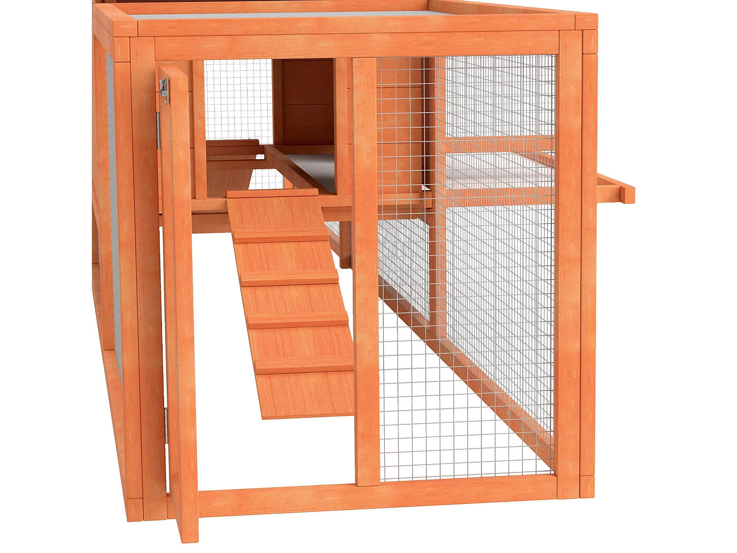 Conigliera da esterno con casetta e 2 recinti in legno 309x69.5x87cm