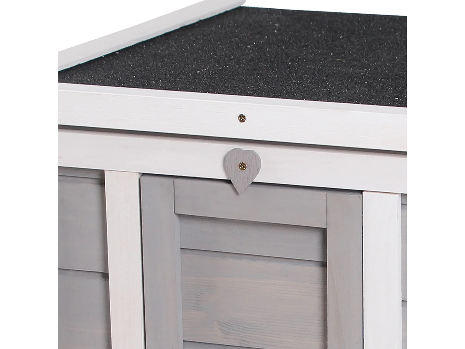 Gabbia per conigli con tetto in asfalto e rampa di accesso antiscivolo