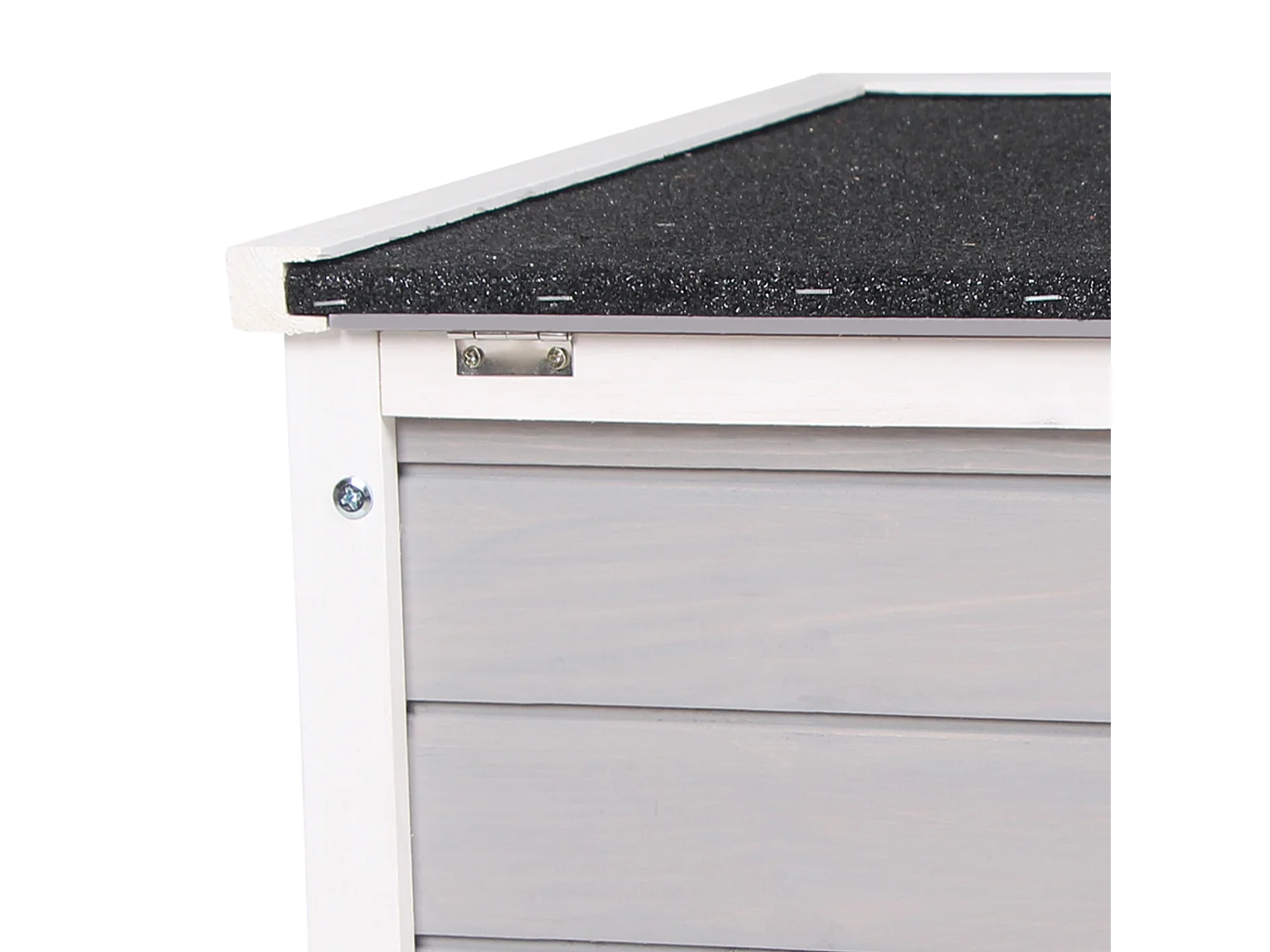 Gabbia per conigli con tetto in asfalto e rampa di accesso antiscivolo