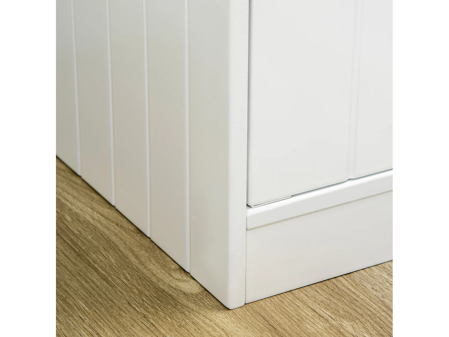 Ciotole per cani rialzate con armadietto e 2 ciotole in acciaio bianco