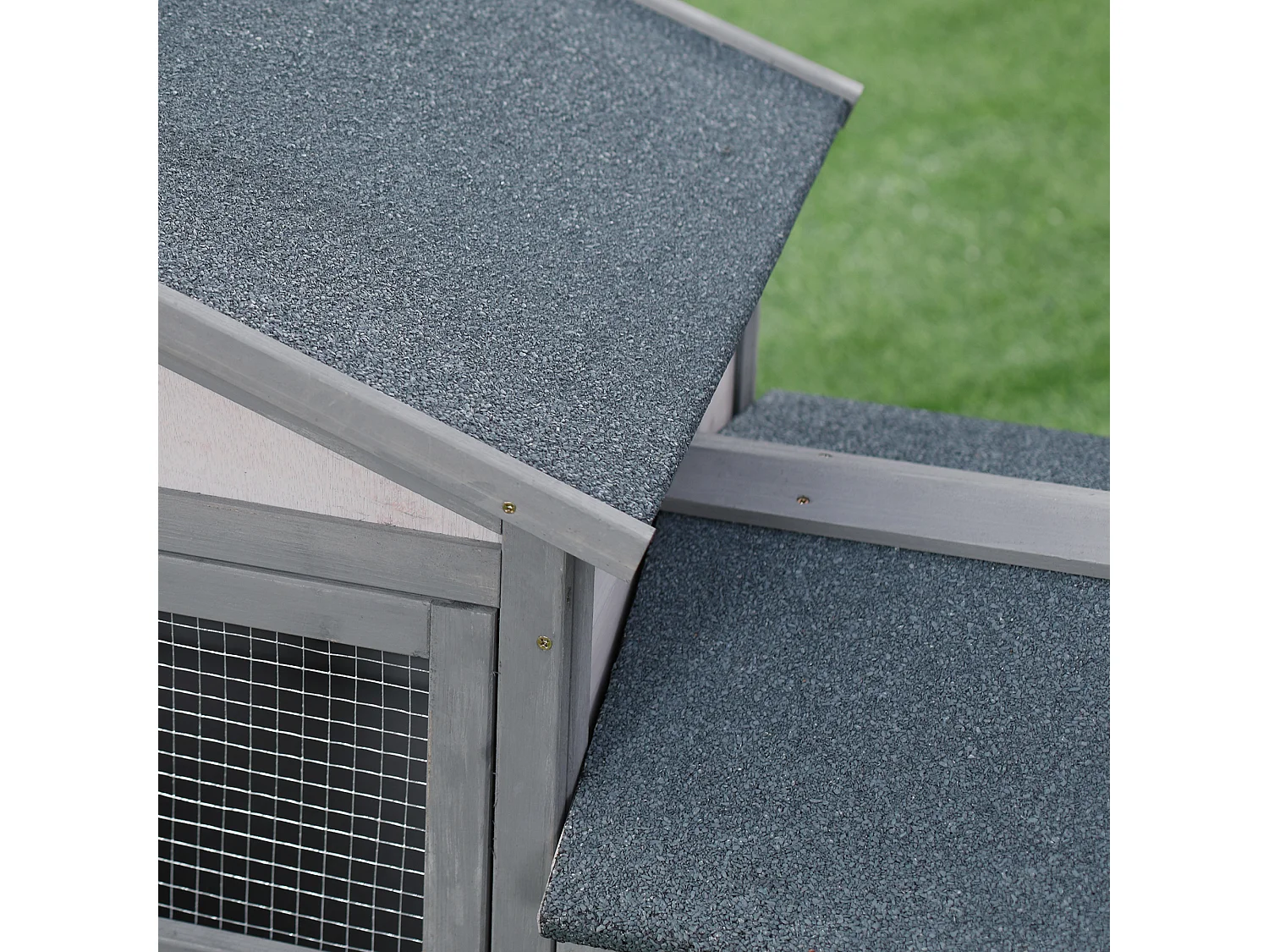 Conigliera in legno da esterno casetta con tetto e recinto