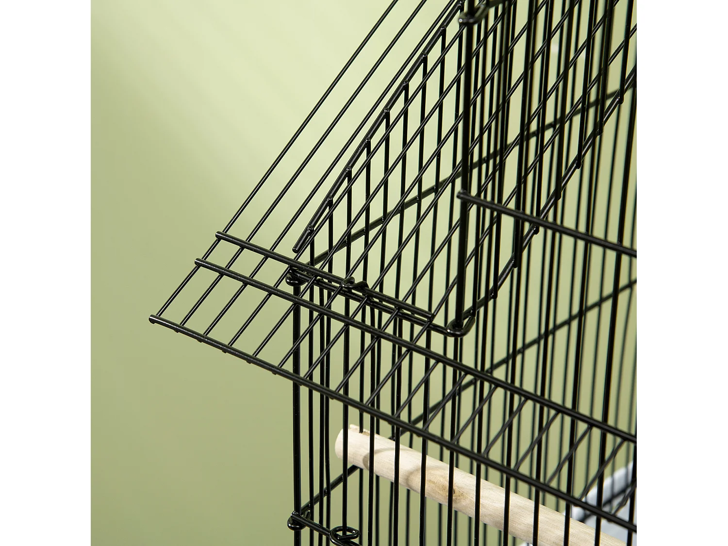 Gabbia per uccelli con maniglia e vassoio estraibile bianco