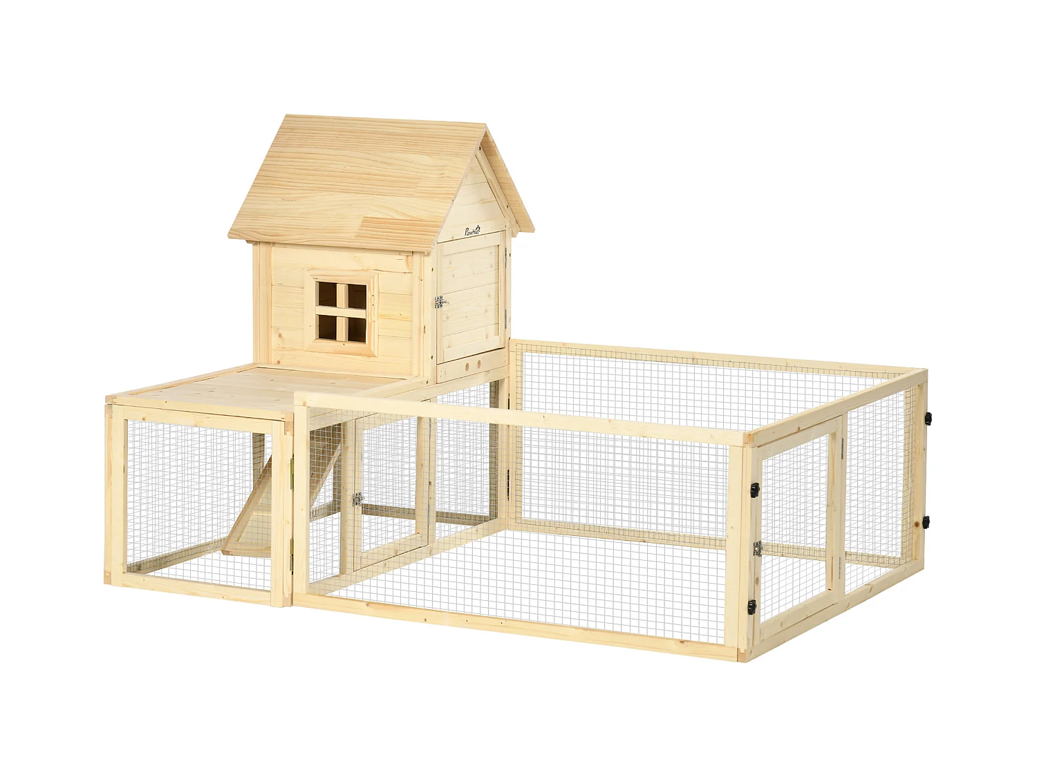 Conigliera per interno a 3 porte con vassoio estraibile e area esterna