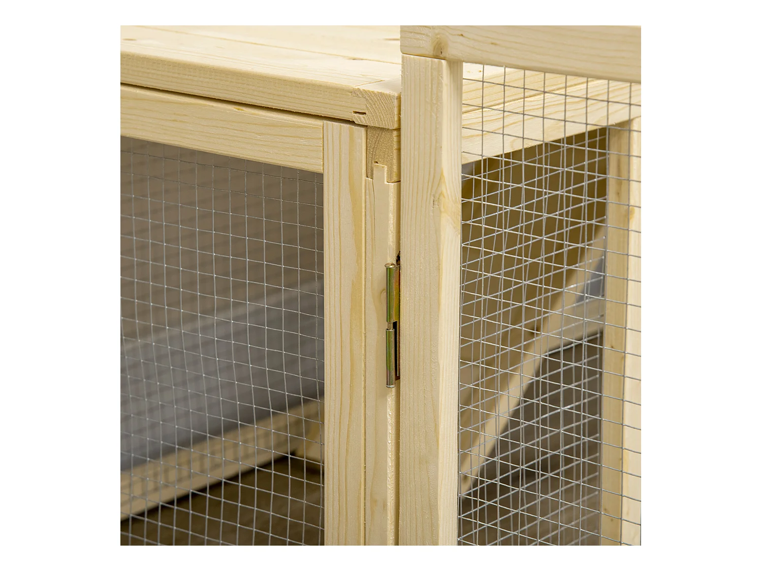 Conigliera per interno a 3 porte con vassoio estraibile e area esterna