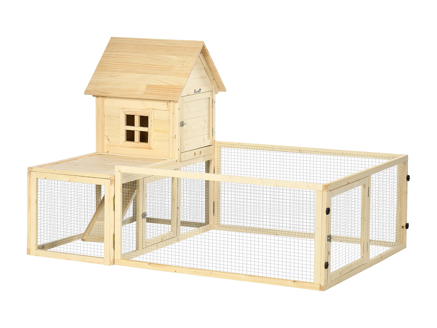 Conigliera per interno a 3 porte con vassoio estraibile e area esterna