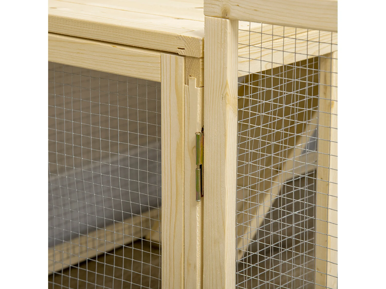 Conigliera per interno a 3 porte con vassoio estraibile e area esterna