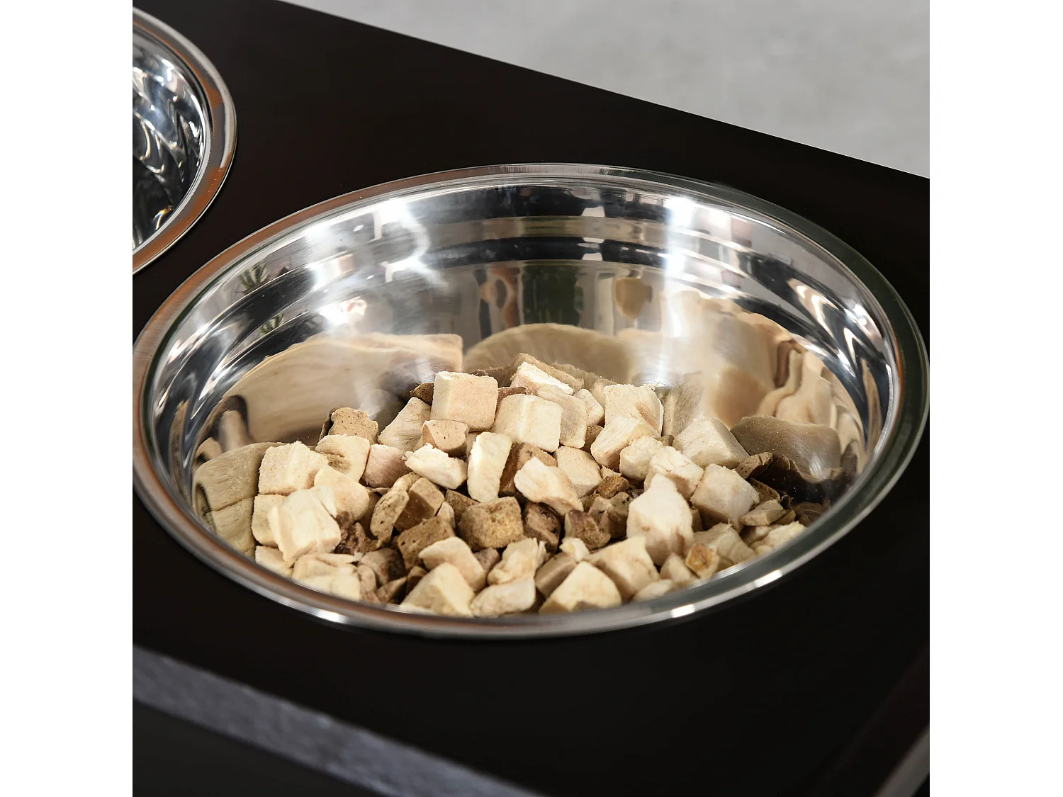 Ciotola rialzata per cani in acciaio inossidabile 2 piatti 58.4x30.5x25.4