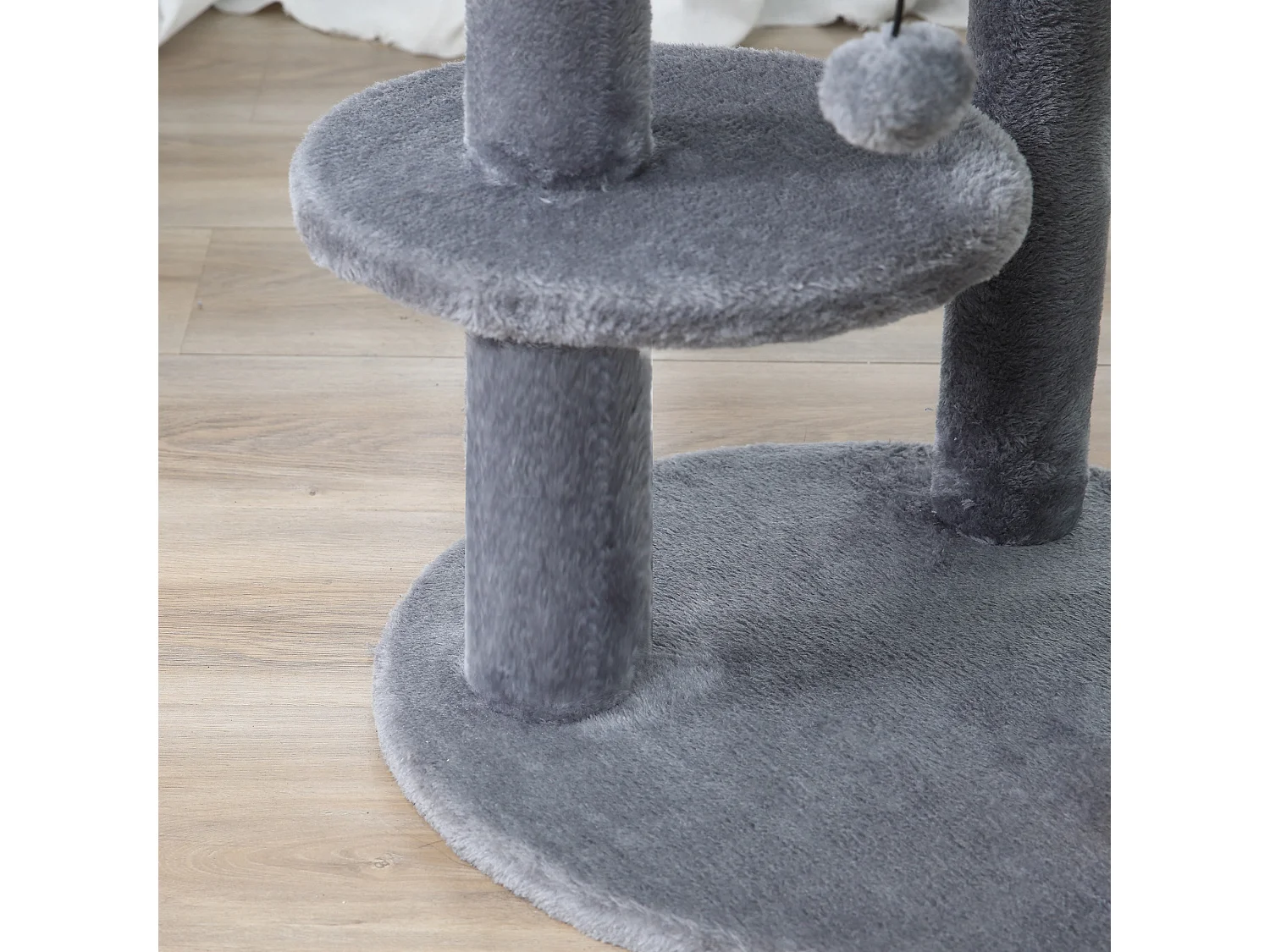 Albero tiragraffi grigio per 1-2 gatti con cuccia lettino e palo in corda