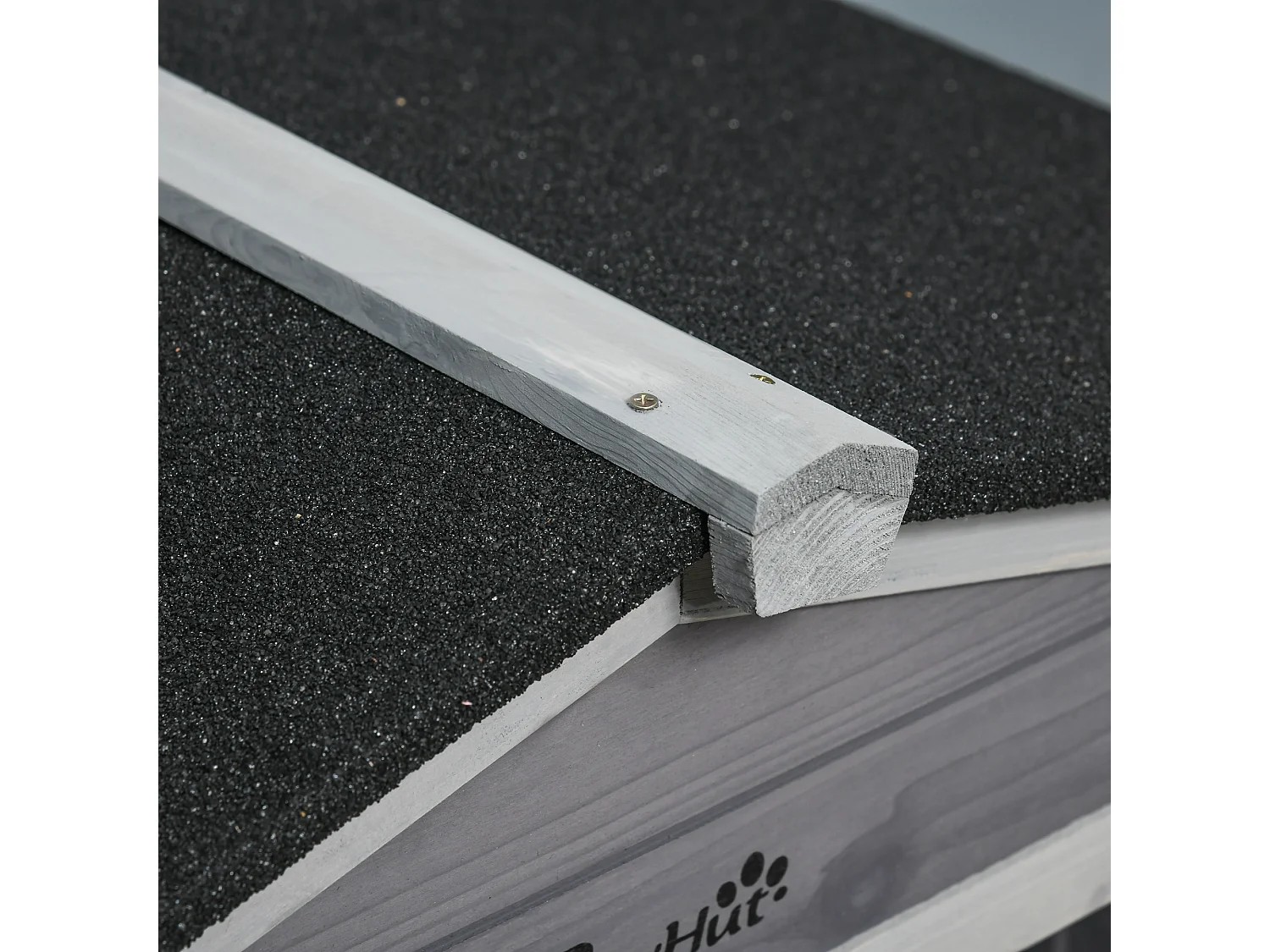 Conigliera a 2 livelli in legno e rete protettiva 157.4x53x99.5cm grigio