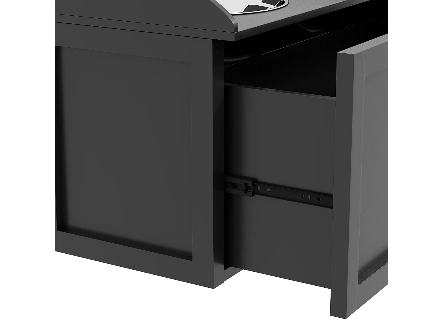 Ciotole per cani rialzate in acciaio e legno con cassetto 60x30x36cm nero