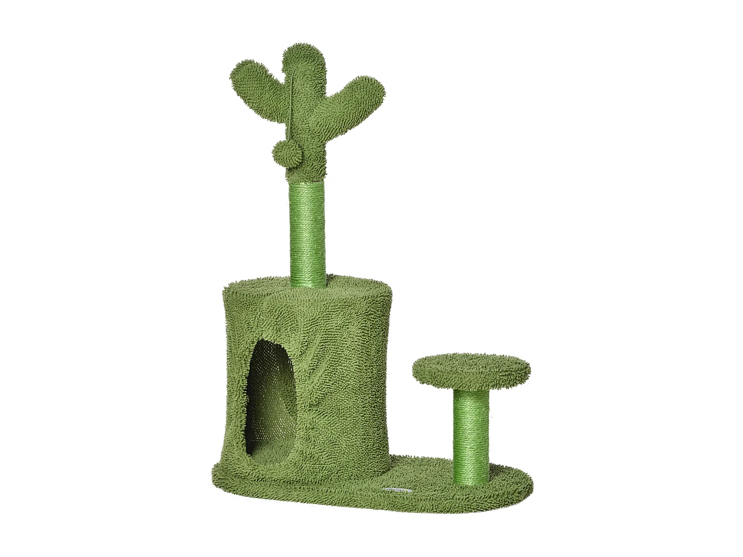 Albero tiragraffi per gatti adulti a forma di cactus 60x35x78cm verde
