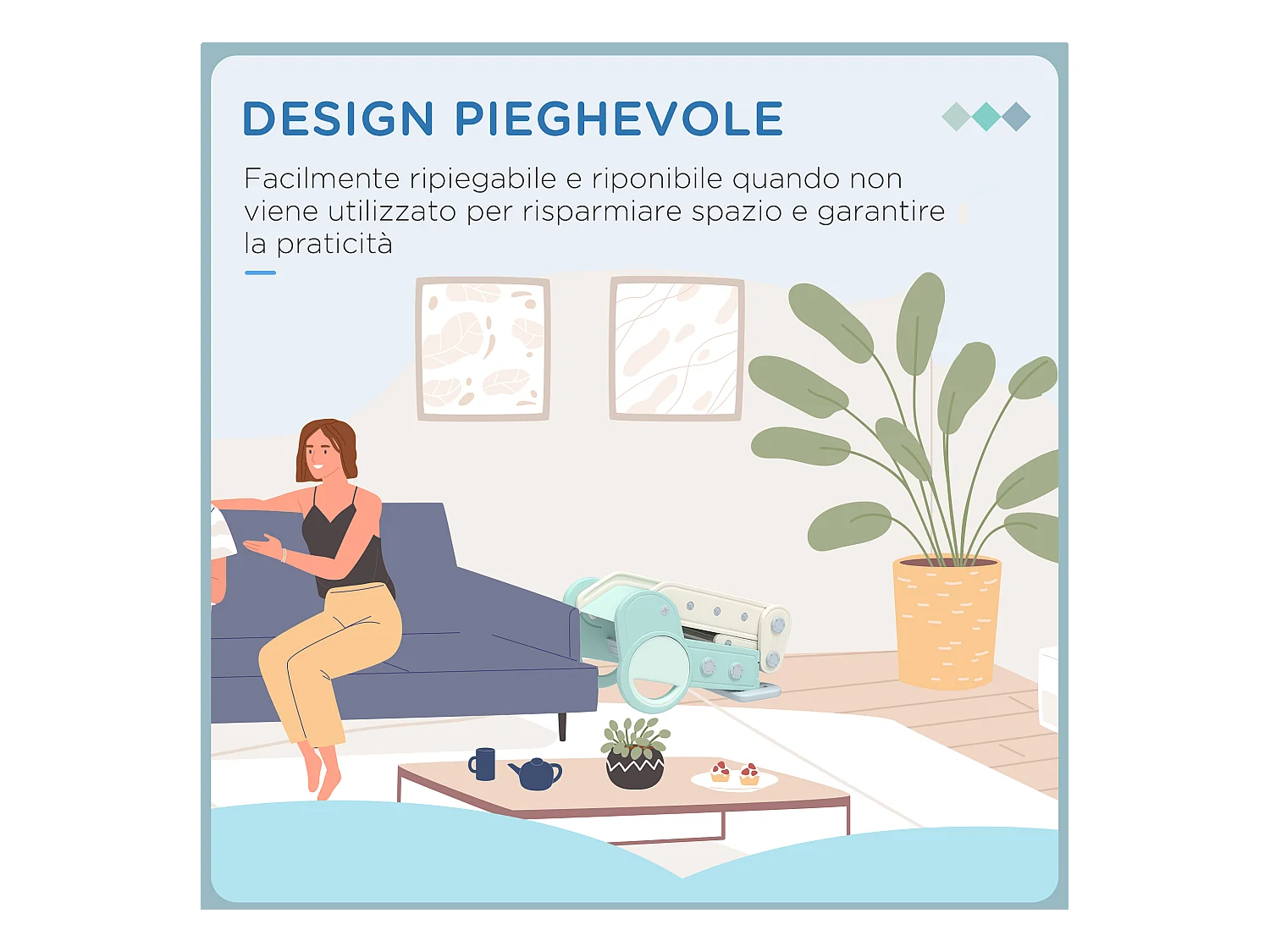 Scivolo per bambini pieghevole in plastica età 18-36 mesi verde