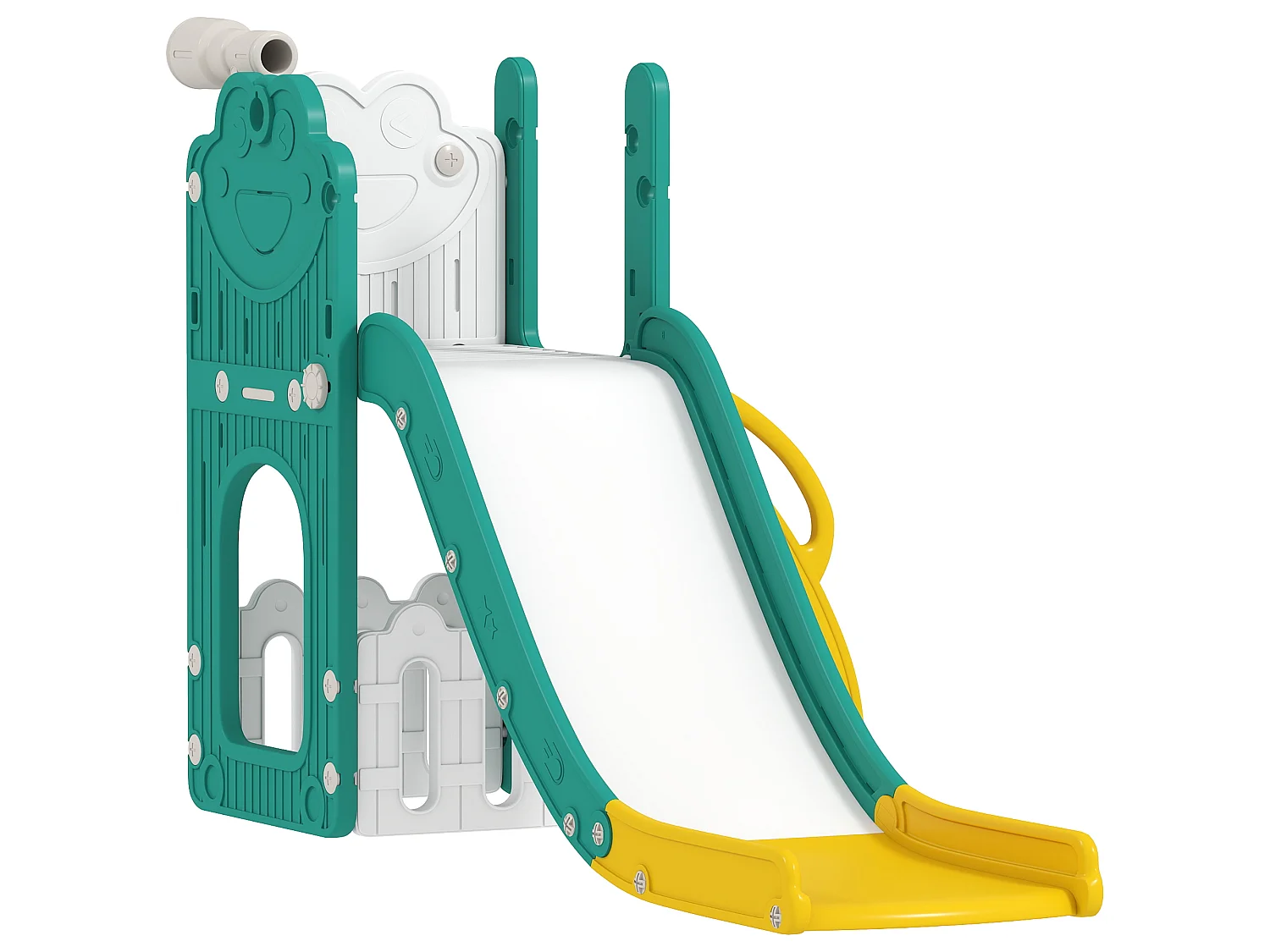 Set scivolo per bambini 1-3 anni con canestro e telescopio giallo