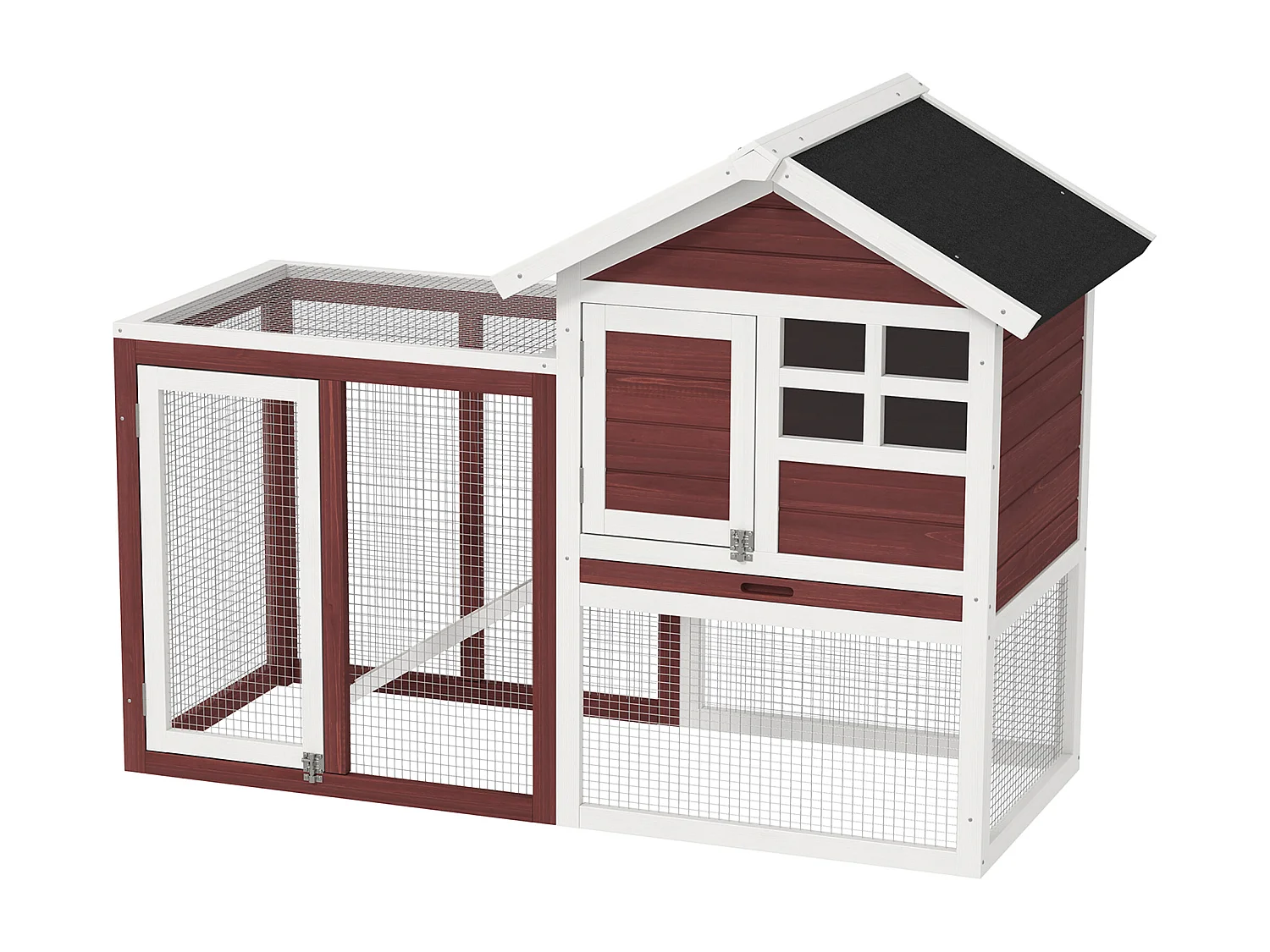 Gabbia per conigli e roditori conigliera da esterno in legno marrone
