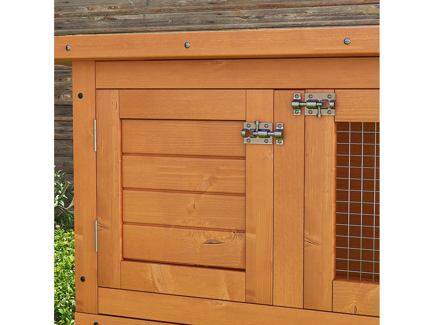 Gabbia conigliera a 2 piani per conigli da esterno in legno